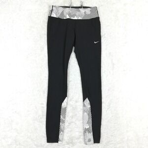 Nike Womens‎ Pants Legging Dri-Fit Running Black White Reflective Training S